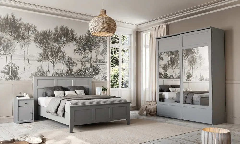 2 - Lit charme et coulissante gris